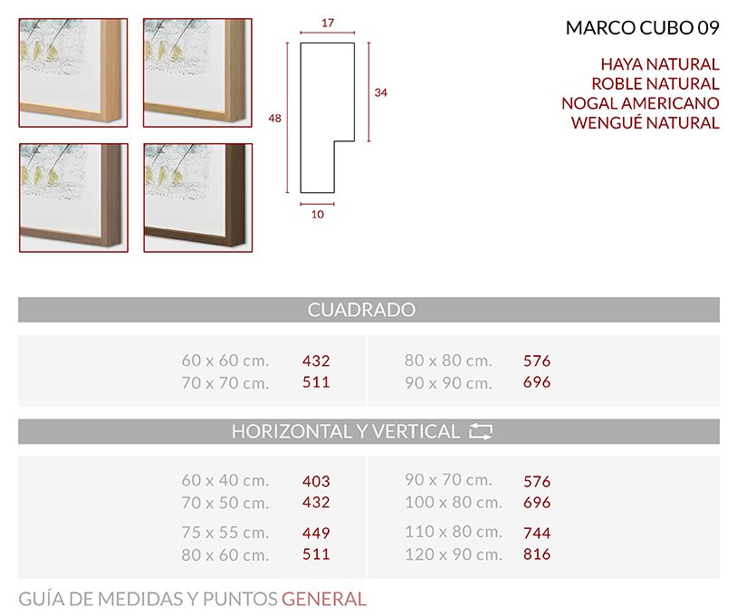 Medidas Marco Cubo 09 L